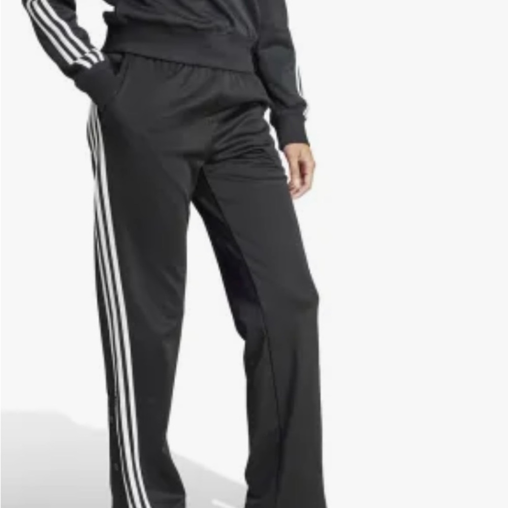 Adidas Women's Black Joggers with White Stripes